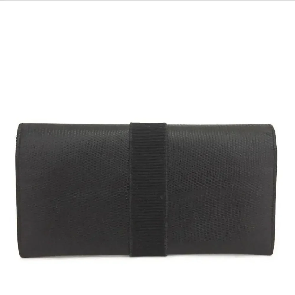 Salvatore Ferragamo Vara Black Leather Long Bifold Wallet/1A5349